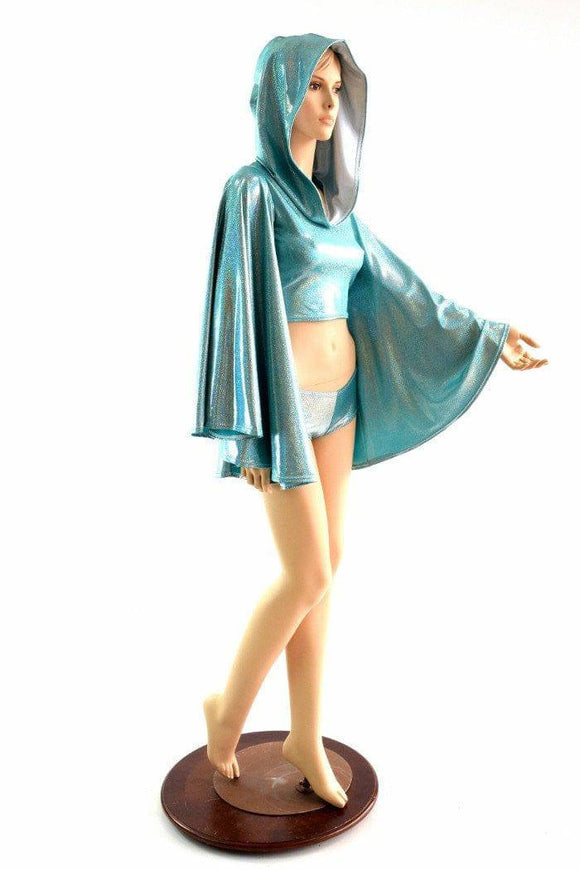 Seafoam Fan Sleeve Crop & Cheekies - Coquetry Clothing