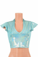 Seafoam Flip Sleeve Crop Top - Coquetry Clothing