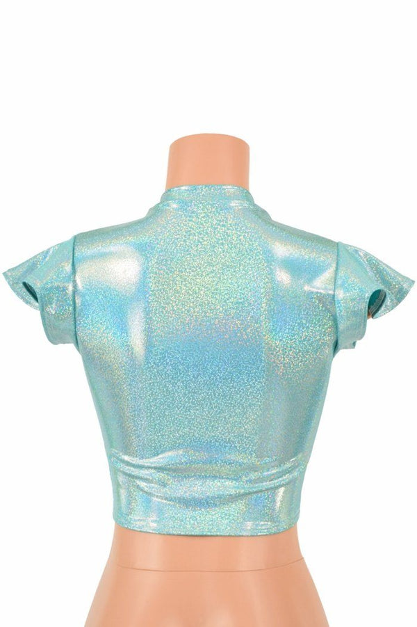 Seafoam Flip Sleeve Crop Top - 4