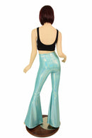 Seafoam Holo High Waist Solar Flares - Coquetry Clothing
