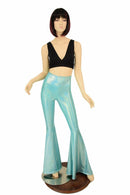 Seafoam Holo High Waist Solar Flares - Coquetry Clothing