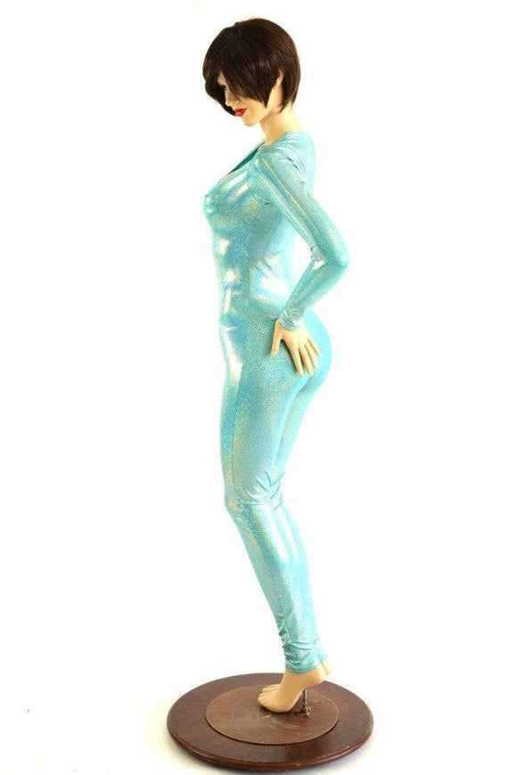 Seafoam Holographic Catsuit - Coquetry Clothing