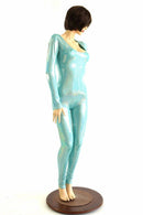 Seafoam Holographic Catsuit - Coquetry Clothing