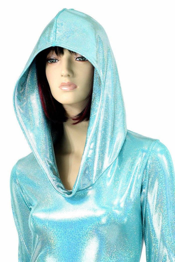 Seafoam Holographic Hoodie Romper - Coquetry Clothing