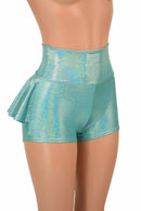 Seafoam Holographic Ruffle Rump Shorts - Coquetry Clothing