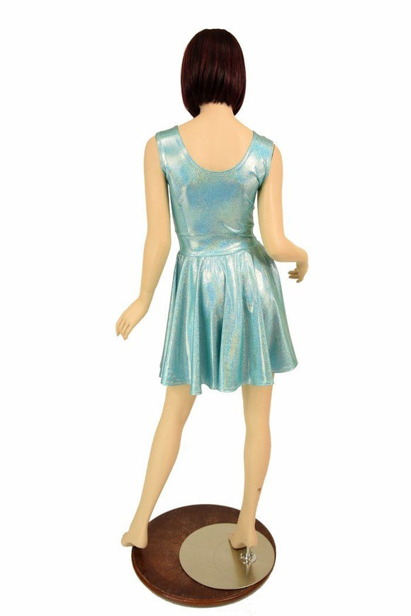 Seafoam Holographic Skater Dress - Coquetry Clothing
