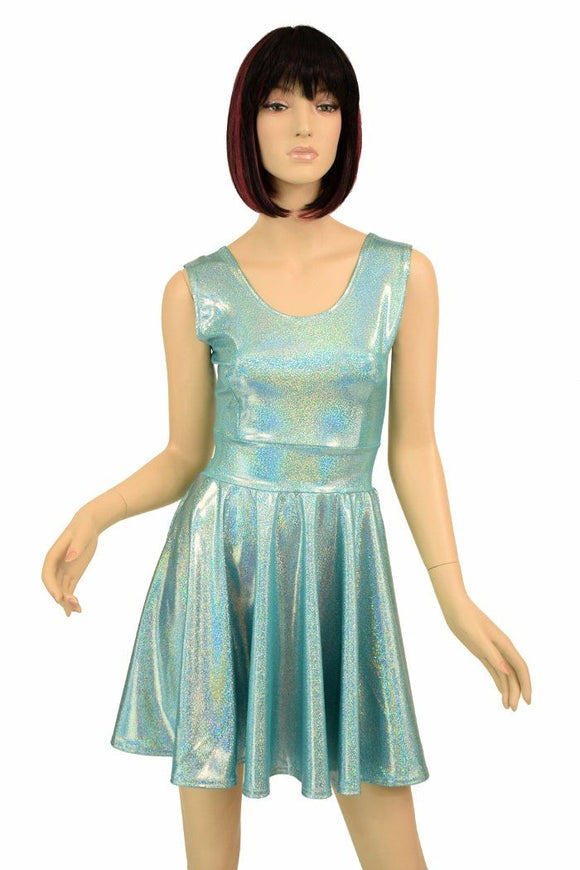 Seafoam Holographic Skater Dress - Coquetry Clothing