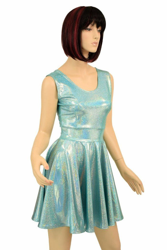 Seafoam Holographic Skater Dress - Coquetry Clothing