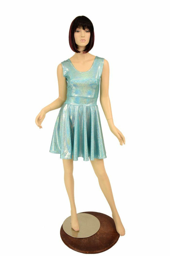Seafoam Holographic Skater Dress - Coquetry Clothing