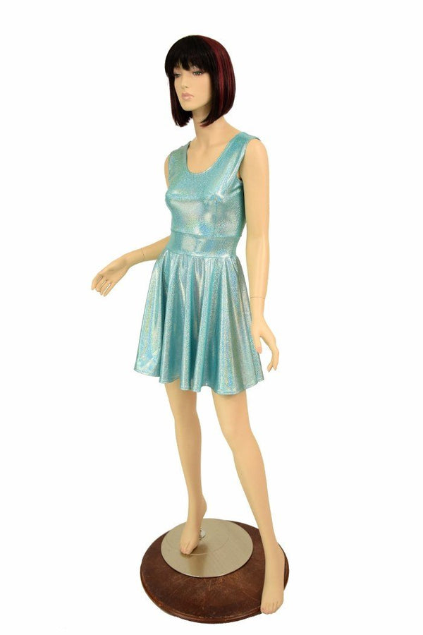 Seafoam Holographic Skater Dress - 1