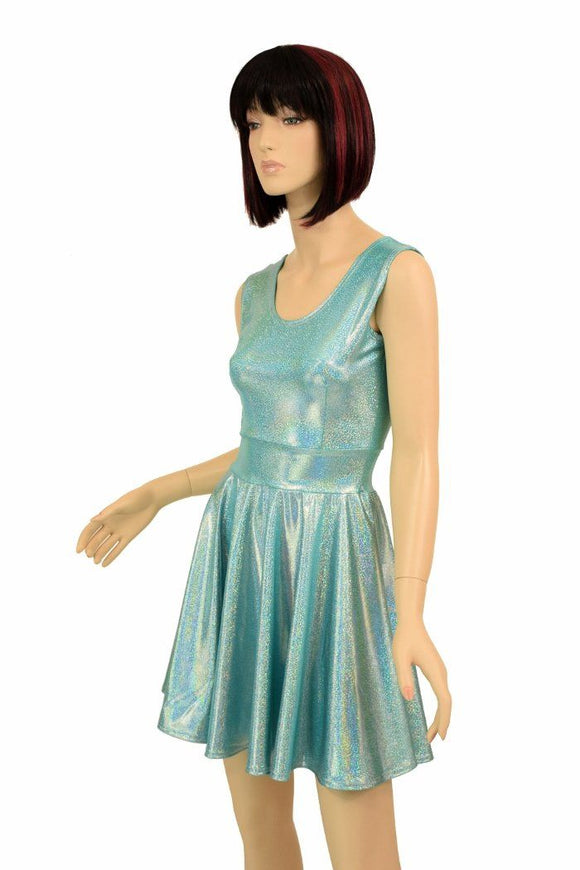 Seafoam Holographic Skater Dress - Coquetry Clothing