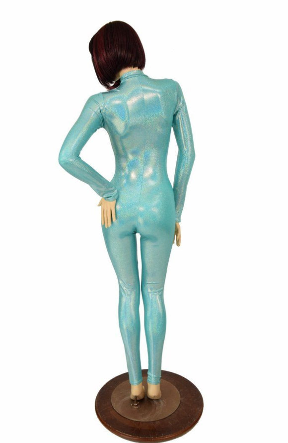 Seafoam Holographic "Stella" Catsuit - Coquetry Clothing