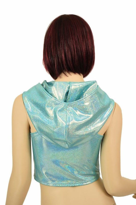 Seafoam Racerback Crop Hoodie - Coquetry Clothing