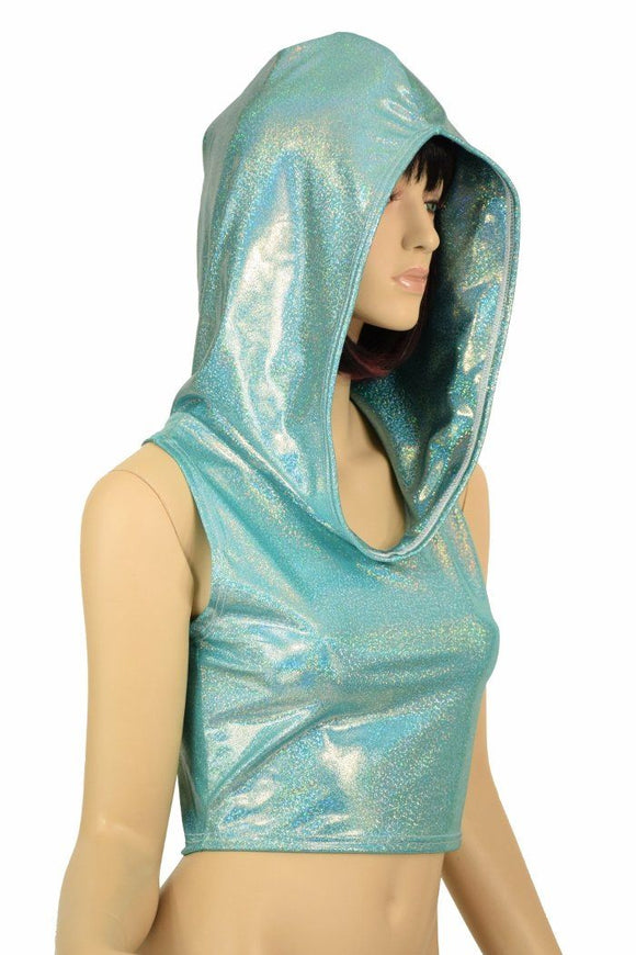 Seafoam Racerback Crop Hoodie - Coquetry Clothing