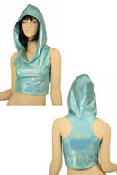 Seafoam Racerback Crop Hoodie - Coquetry Clothing
