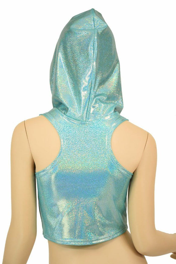 Seafoam Racerback Crop Hoodie - Coquetry Clothing