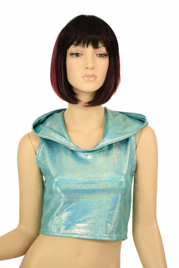 Seafoam Racerback Crop Hoodie - Coquetry Clothing