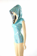Seafoam & Silver Cap Sleeve Hoodie Romper - Coquetry Clothing