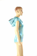 Seafoam & Silver Cap Sleeve Hoodie Romper - Coquetry Clothing