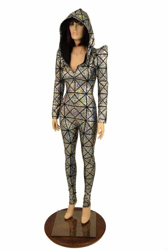 Sharp Shoulder Hooded Catsuit - Coquetry Clothing