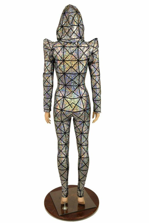 Sharp Shoulder Hooded Catsuit - 4