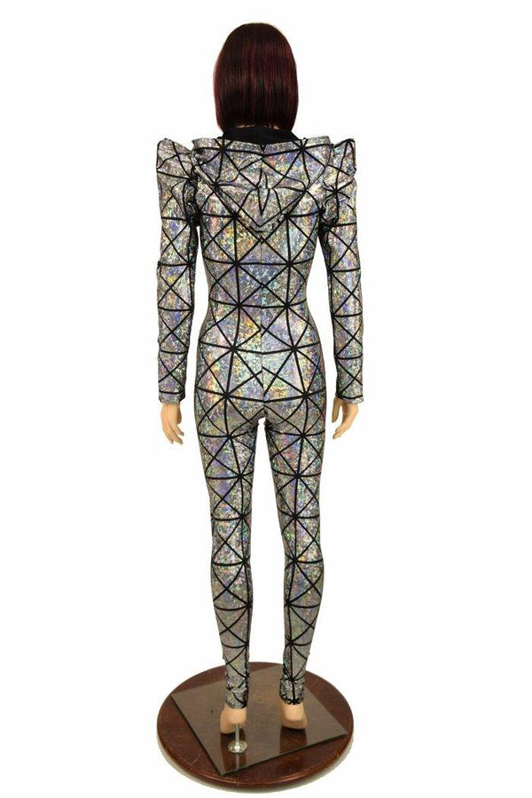 Sharp Shoulder Hooded Catsuit - 6