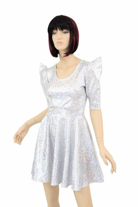 Sharp Shoulder Skater Dress - Coquetry Clothing
