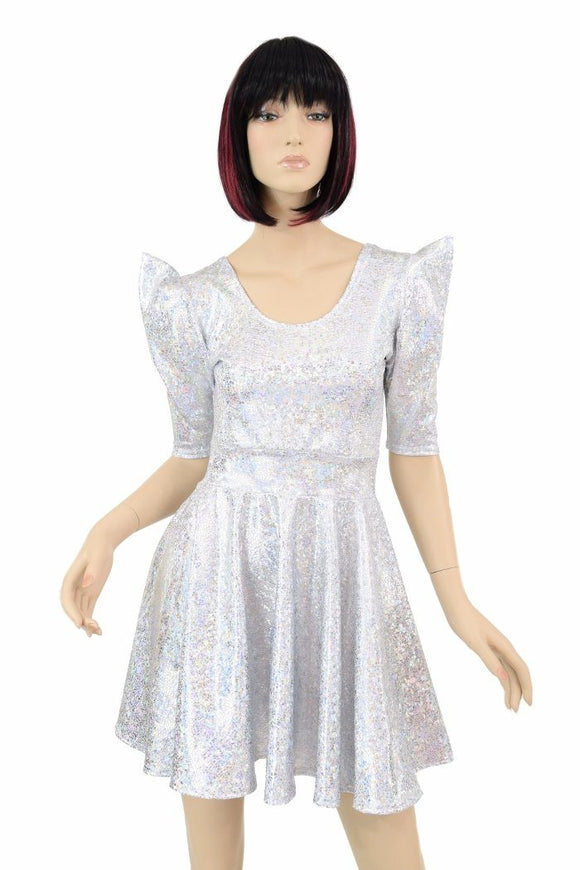 Sharp Shoulder Skater Dress - Coquetry Clothing