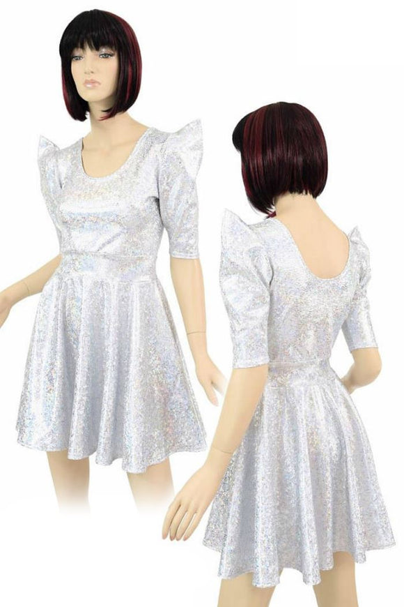 Sharp Shoulder Skater Dress - Coquetry Clothing
