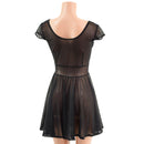 Sheer Black Mesh Cap Sleeve Skater Dress - Coquetry Clothing