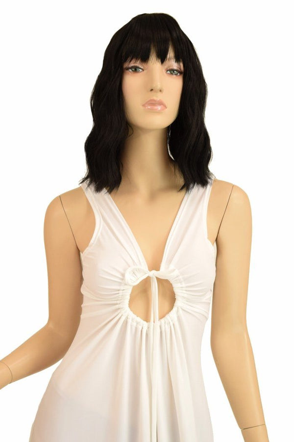 Sheer White Grecian Gown - 5