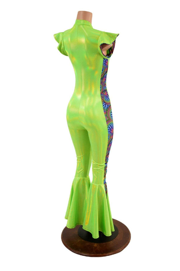 Side Panel Bell Bottom Catsuit - Coquetry Clothing