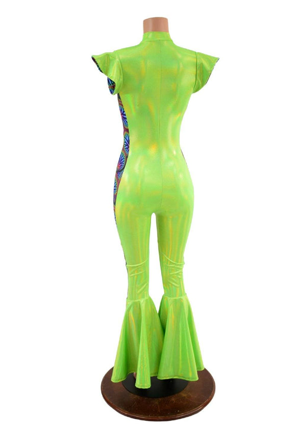 Side Panel Bell Bottom Catsuit - Coquetry Clothing
