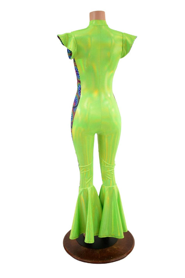 Side Panel Bell Bottom Catsuit - 4