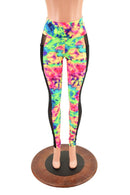 Side Pocket Leggings in Acid Splash and Black Mesh - Coquetry Clothing