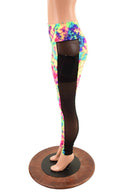 Side Pocket Leggings in Acid Splash and Black Mesh - Coquetry Clothing