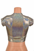 Silver Cap Sleeve Crop Top - Coquetry Clothing