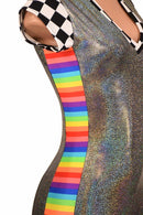 Silver Catsuit with Side Panels - Coquetry Clothing