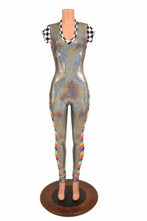 Silver Catsuit with Side Panels - 2