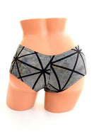Silver Cracked Tile Cheeky Shorts - Coquetry Clothing