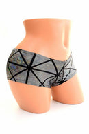 Silver Cracked Tile Cheeky Shorts - Coquetry Clothing