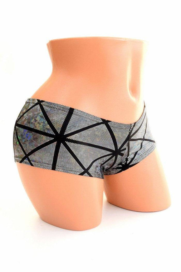 Silver Cracked Tile Cheeky Shorts - Coquetry Clothing