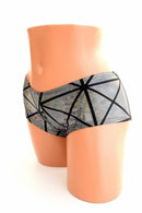 Silver Cracked Tile Cheeky Shorts - Coquetry Clothing