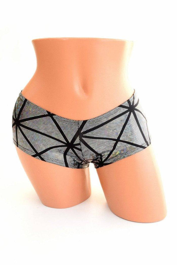 Silver Cracked Tile Cheeky Shorts - 6