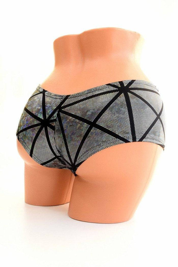 Silver Cracked Tile Cheeky Shorts - 2