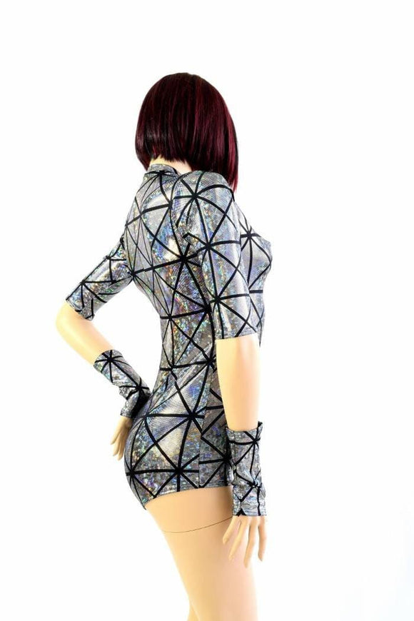 Silver Cracked Tiles Romper - Coquetry Clothing