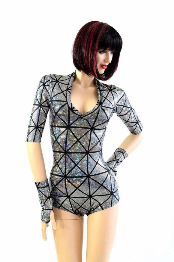 Silver Cracked Tiles Romper - Coquetry Clothing