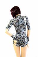 Silver Cracked Tiles Romper - Coquetry Clothing