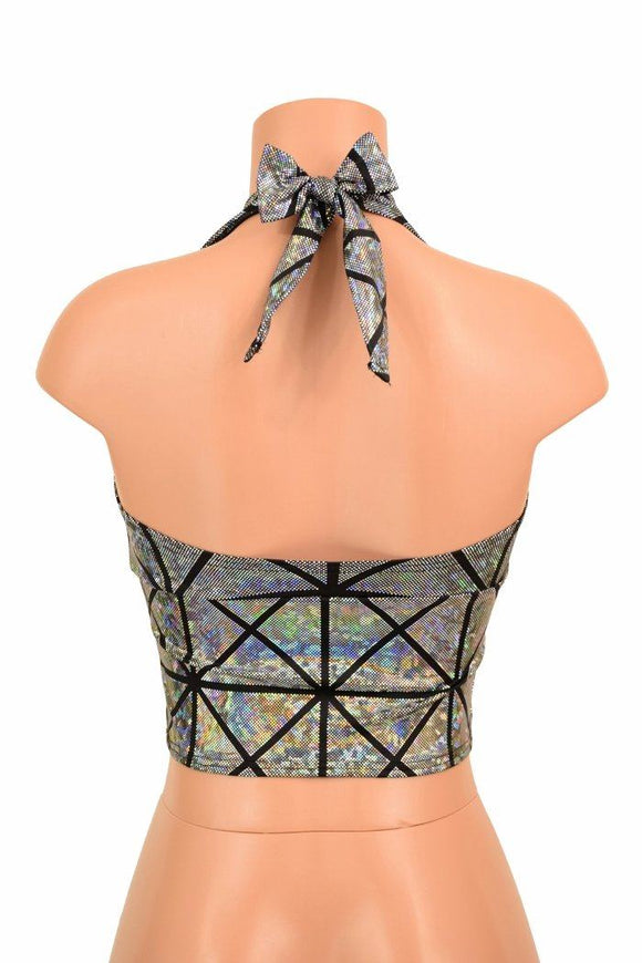 Silver Darted Tie Back "Midi" Halter - Coquetry Clothing