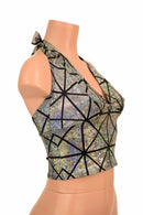 Silver Darted Tie Back "Midi" Halter - Coquetry Clothing